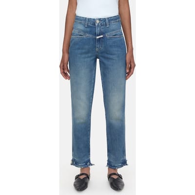 Closed Pedal Pusher Jeans Dark Blue Size: W26L34 | Straight Pants Outlet | Dames | Blauw