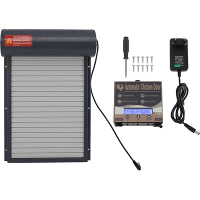 Automatische Kippenhokdeuropener met Timer Grijs Eenvoudige Bediening Display IJzer Auto Kippendeur EU Plug gray