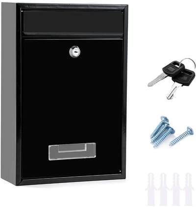 Unyqoos® Waterdichte metalen wandbrievenbus voor buiten met ruime opslag en veiligheid