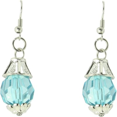 Behave - Oorhangers dames - Crystal glow - Lichtblauw - Zilverkleur - Nikkelvrij