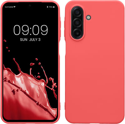 kwmobile telefoonhoesje geschikt voor Samsung Galaxy A17 4G / 5G - Hoesje voor smartphone - Back cover in neon koraal