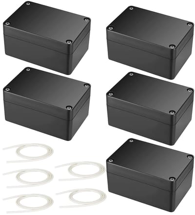 Waterdichte Elektronische Doos voor Buiten, 5 Stuks, IP66, 58 x 83 x 34 mm, Zwart, Voor Elektrische Projecten en Accessoires