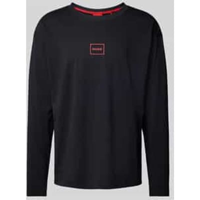 Shirt met lange mouwen en labelprint, model 'Laze'