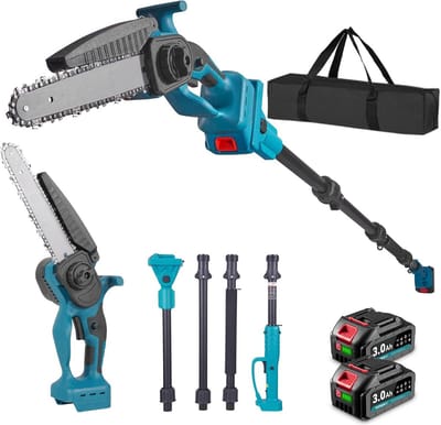 Draadloze Snoerloze Handkettingzaag met Uitschuifbare Steel 2-in-1