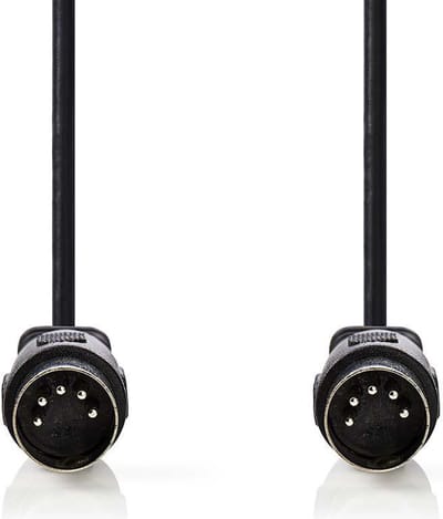 Nedis DIN-Audiokabel - DIN 5-Pins Male - DIN 5-Pins Male - Vernikkeld - 3.00 m - Rond - PVC - Zwart - Envelop