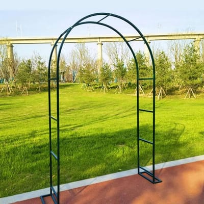Metalen Tuinboog - Rozenboog Bruiloft - Tuin Decoratie - Weerbestendig Roestvrij Staal - 240 x 220 x 40 cm - Zwart