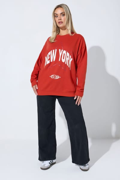 Limited Collection Red 'New York' Slogan Sweatshirt Size 42