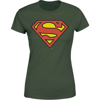 Official Superman Crackle Logo Women's T-Shirt - Green - XS