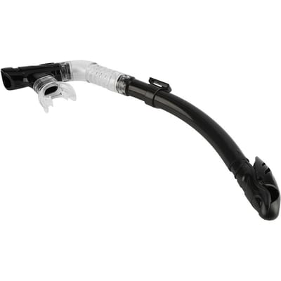 Tuba sec complet avec embout buccal confortable en silicone et valve de purge unidirectionnelle (noir)