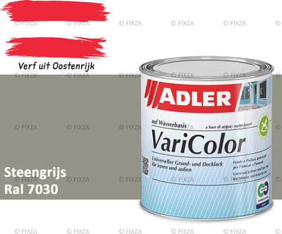 ADLER Varicolor Lakverf RAL 7030 – Steengrijs 375 ml – 2-in-1 Houtverf, Metaalverf en Kunststof Lak voor Binnen & Buiten