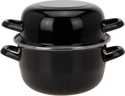 Mosselpan 20cm emaille zwart