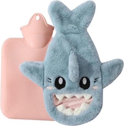 Warmwaterkruik met zachte hoes en pluche dierhoes, 1 liter - Kinderen, volwassenen, handenwarmer.