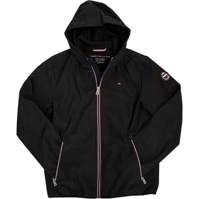 Tommy Hilfiger Soft Shell Stof Met Capuchon Ritssluiting Ontwerp Amerikaanse Ivy League Stijl Casual Ademend Jack Heren Jack 157AP294-BLK XXL black