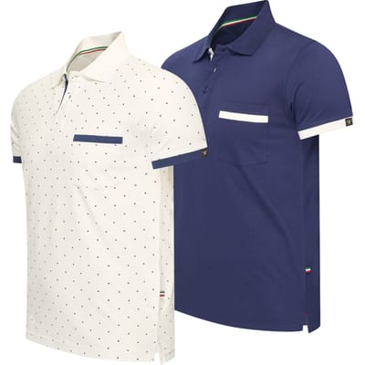 Cappuccino Italia - Heren Polo SS Todi 2-Pack - Multi - Maat XXL