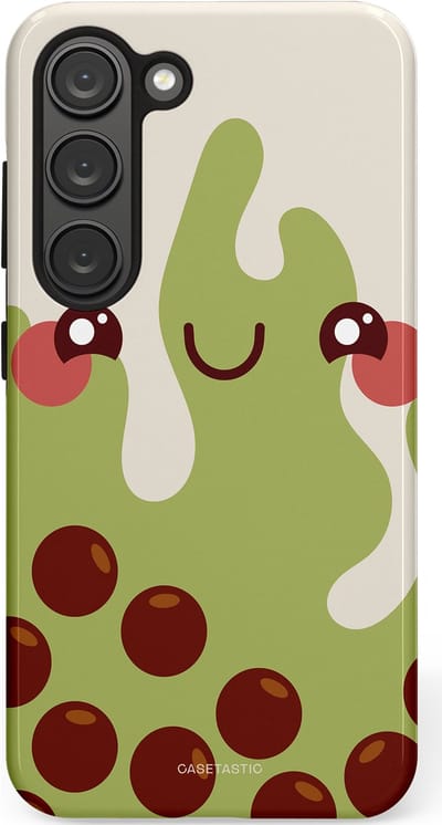 Casetastic Hoesje Geschikt voor Samsung S23 - Stijlvolle Beschermende Duo-layer Case - Smeltende pistache bolletjes