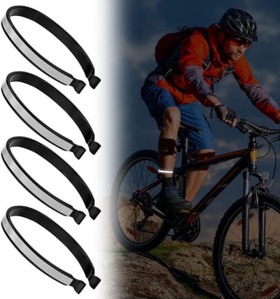 VHV - Broekklemmen - Fietsbroekklemmen - Reflecterende clips - Broekbeschermer fiets - Set van 4 - Hoog reflecterend - Voor fietsen, wielrennen en hardlopen - Veiligheid - Grijs