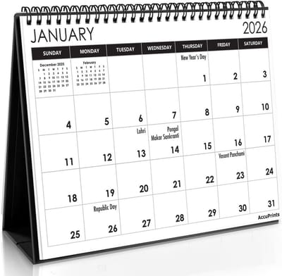 Bureaukalender 2024 Staand - Jaarkalender voor Bureau met Hoogwaardig Papier - 16.5 x 18.4 cm