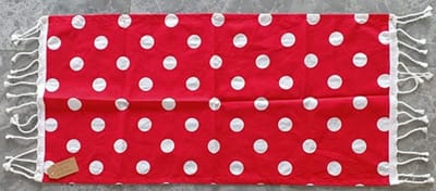 Hamam doek Medium rood m witte stippen 45 x 90cm