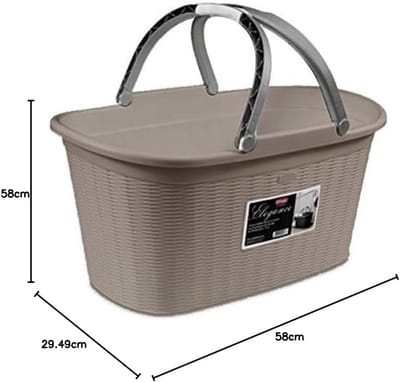 Wasmand met Handgrepen 35 Liter in Taupe