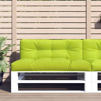 vidaXL - Palletkussen - 120x40x12 - cm - stof - heldergroen