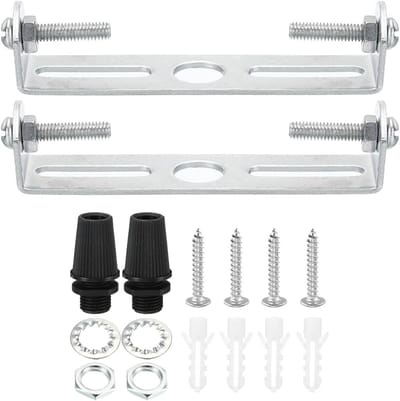 Plafondlamp Bevestiging - Montagebeugel Set - Hanglamp Installatie - Roestbestendig Staal - 75 mm Plaat - Zilver