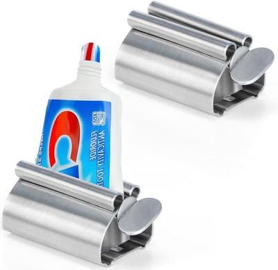 Edelstahl Zahnpasta-Ausdrücker – Wiederverwendbarer Tube-Drücker für Badezimmer, Küche & Reisen, Verhindert Verschwendung, 2 Stück