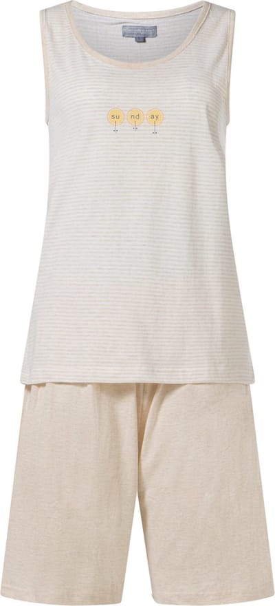 Cocodream - dames shortama 617482 - mouwloos - zandkleur - maat L