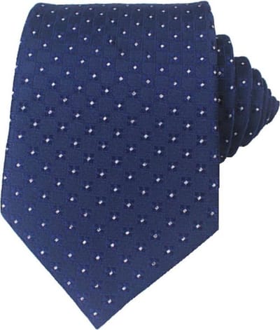Fako Fashion - Luxe Stropdas - 145cm - 8cm - Navy Blauw Geblokt Stip