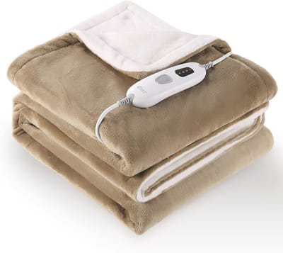 Zachte elektrische warmtedeken met 4 warmteniveaus en automatische uitschakeling - 130 x 180 cm, machinewasbaar
