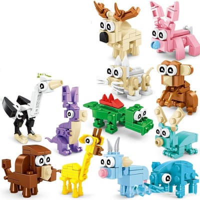 Grappige Vreugde Insecten Dieren Beeldjes Set Mini Bouwstenen Speelgoed Assemblage 3D Constructor Micro Bakstenen Voor Kinderen Jongens Cadeau Speelgoed W145106WW-