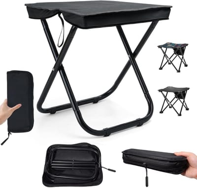 Opvouwbare Kruk - Lichtgewicht Campingstoel van Staal voor 120kg - Ideaal voor Vissen, Tuin, Strand en Reizen