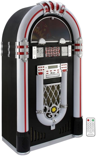 Jukebox vinyl platenspeler - zwart/chroom - 127cm - bluetooth