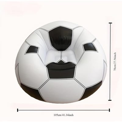 Canapé de football gonflable, Canapé PVC pour une personne, Fauteuil lounge, Chaise de sieste d'extérieur portable et pliable black