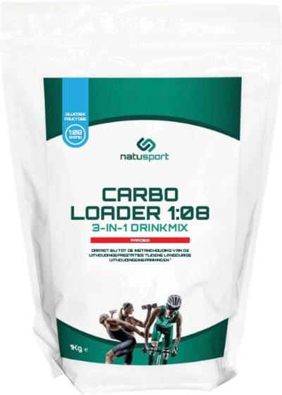 Natusport FUEL+ Dual Sportdrank - 1:0,8 Glucose-Fructose - Isotone Sportdrank & Carboloader - Elektrolyten - Aardbei – 1 kg zak