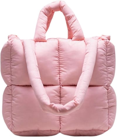 Grote Puffy Schoudertas met Rits en Vakken voor Dames