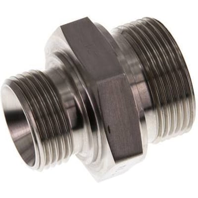 G 1 1/4'' x G 1'' RVS Borstnippel 315 Bar - Hydrauliek - FL2S-M-ST-114G-100G-I