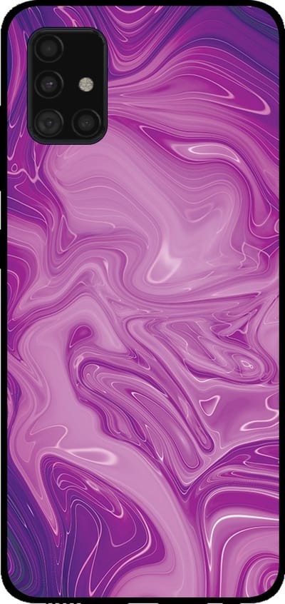 Smartphonica Telefoonhoesje voor Samsung Galaxy A51 met marmer opdruk - TPU backcover case marble design - Paars geschikt voor Samsung Galaxy A51