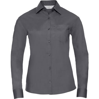 Russell Collectie Dames / Dames Lange Mouwen Shirt (Konvooi Grijs)