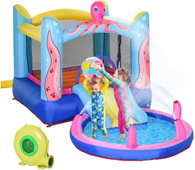 Outsunny-Hüpfburg-Oxford-Gewebe, Polyester-360L x 175B x 180H cm-Mehrfarbig