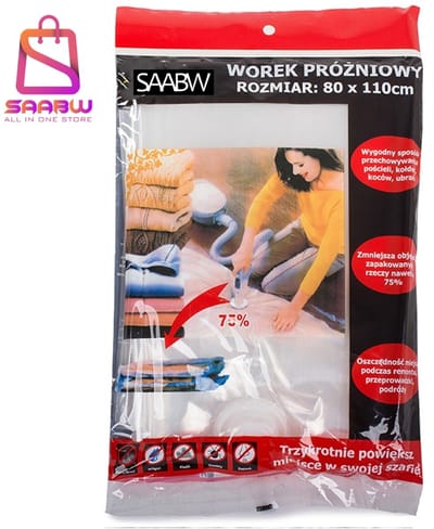 Vacuüm Opbergzak 80x110 cm – Space Saver Bag voor Kleding & Dekens – Lucht Vacuüm Zak – vacuumzakken – vacuumzakken kleding – dekens vacuüm zak – kleding opbergzak – vacuüm opbergzak groot – opbergzak reizen – 05775