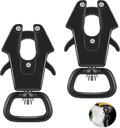 Robuuste 360 graden draaibare karabijnhaken voor honden, ideaal voor riemen, halsbanden en campingaccessoires, set van 2 stuks
