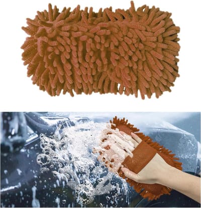 Microfiber Was Glove voor Auto en Huis, Zacht en Krassenbestendig, Dubbelzijdige Chenille Reinigingshandschoenen (Groen, XL)