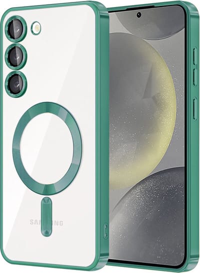 Hoesje geschikt voor Samsung Galaxy S23 Plus - Techsuit Luxury Crystal Back Cover - Geschikt voor MagSafe - Transparant/Lichtgroen