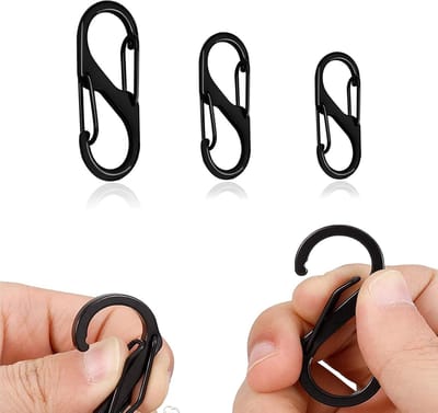30 Stuks S Carabiner Sleutelhanger Clip van Zinklegering, Dubbele Veeropening, Ideaal voor Kamperen, Wandelen en Buitenactiviteiten
