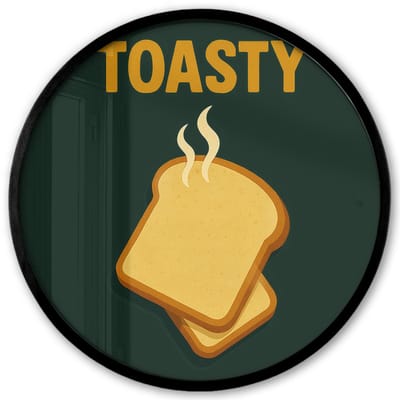Poster in lijst Rond - Fotolijst 40x40 cm - Posters - Brood - Tosti - Groen - Minimalistisch - Ronde posterlijst zwart - Decoratie - Wanddecoratie woonkamer - Muurdecoratie slaapkamer