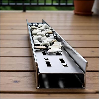 Drainage Kanaal - Afvoersysteem RVS - Water Afvoeren - Roestvrij Staal Constructie - 10 cm Breed - Zilver