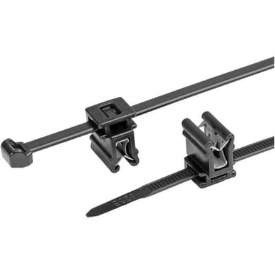 HellermannTyton 156-00948 T50ROSEC4A-PA66W-BK (100) Kabelbinder met clip 200 mm 4.6 mm Zwart 100 stuk(s)