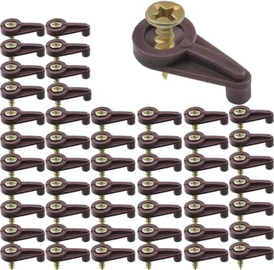Glazen Paneel Clips - Glasclips Kastdeur - Glazen Bevestigen - Inclusief Schroeven - 4 mm dikte - Bruin