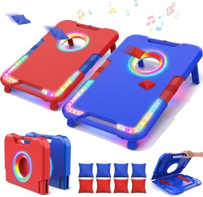 Draagbare Gooi Set - Bean Bag Toss - Buiten Spelen - Inclusief 8 Zakjes - 40x31x10 cm - Blauw Rood