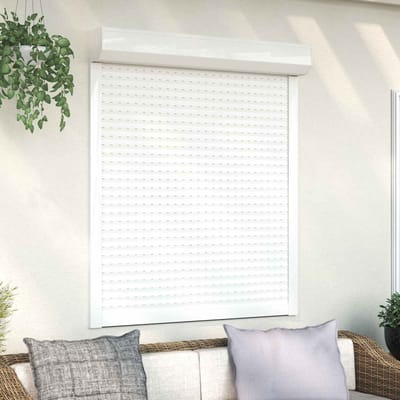 vidaXL - Rolluik - Wit - 110 - x - 130 - cm - Aluminium - en - polyurethaan